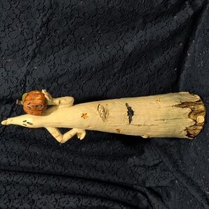 Ghost Figurine with Pumpkin